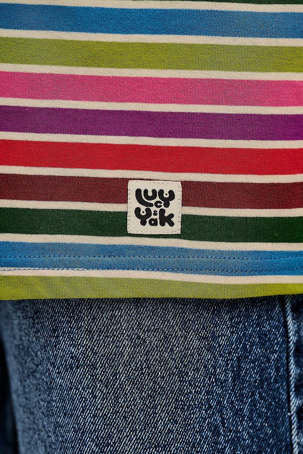 Benny - Oversized Cotton Tee in Rainbow Stripe