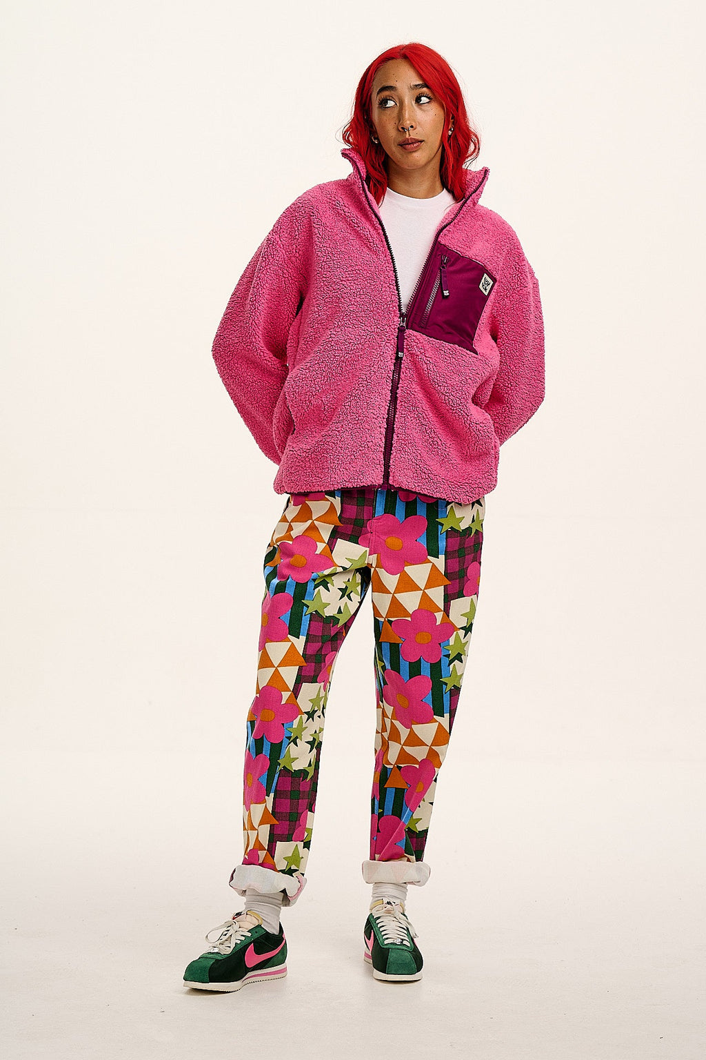 Addison - Cotton Jeans in Young at Heart Print