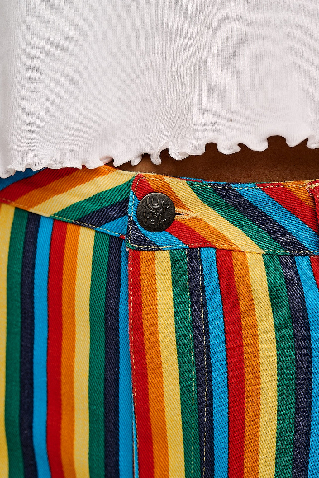 Carter - High Waisted Jeans in Rainbow Print