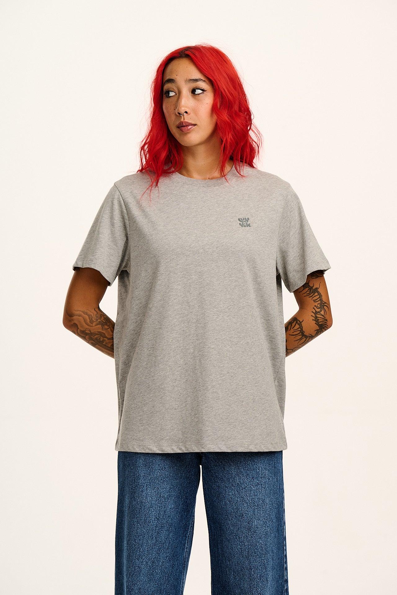 Denver - Cotton Tee in Grey Marl