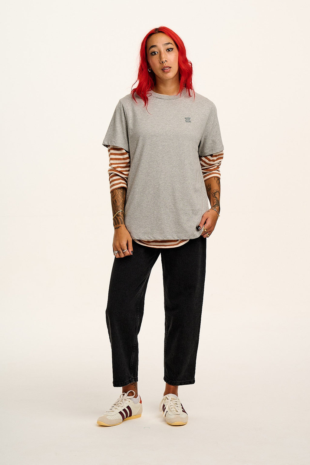 Denver - Cotton Tee in Grey Marl