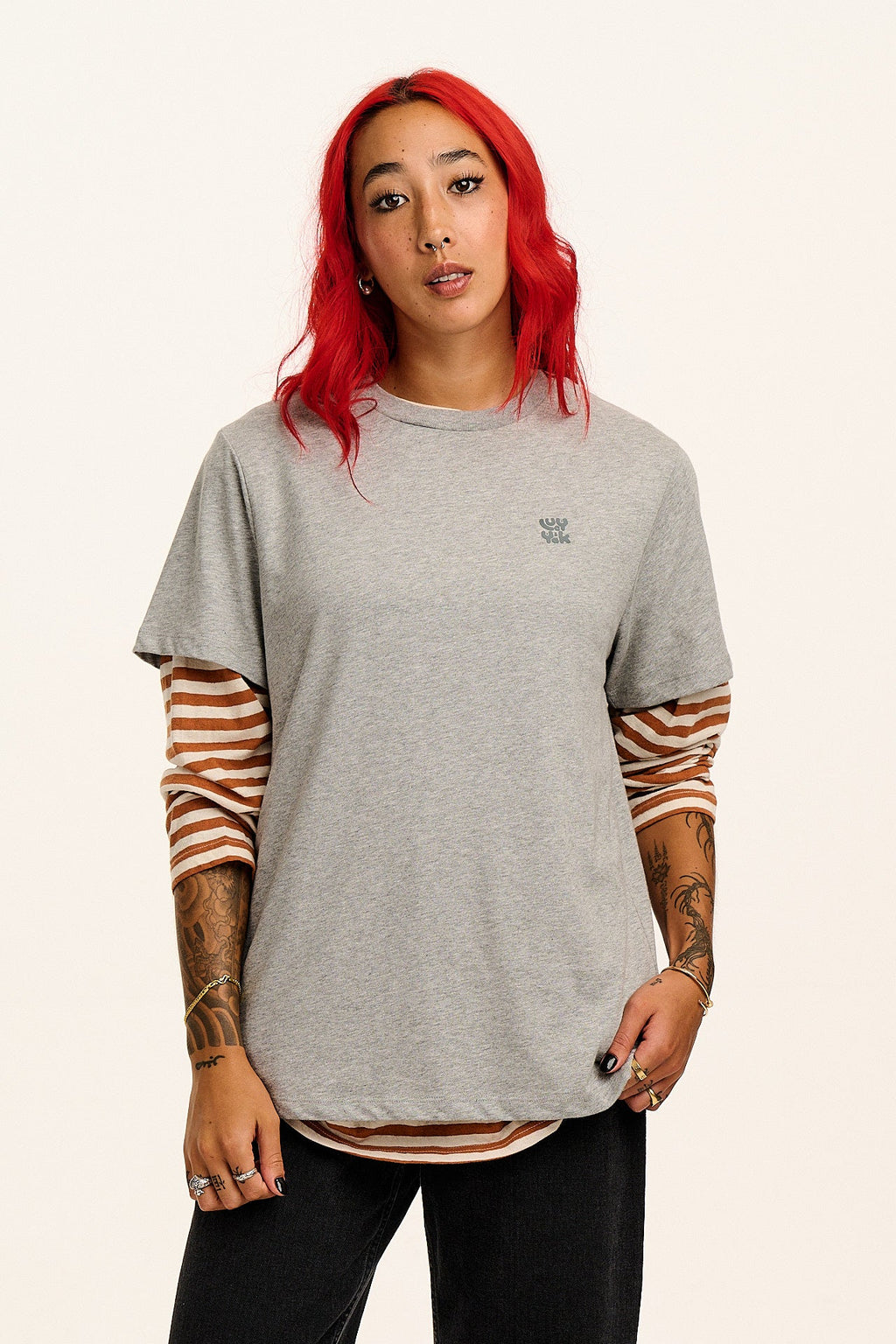 Denver - Cotton Tee in Grey Marl