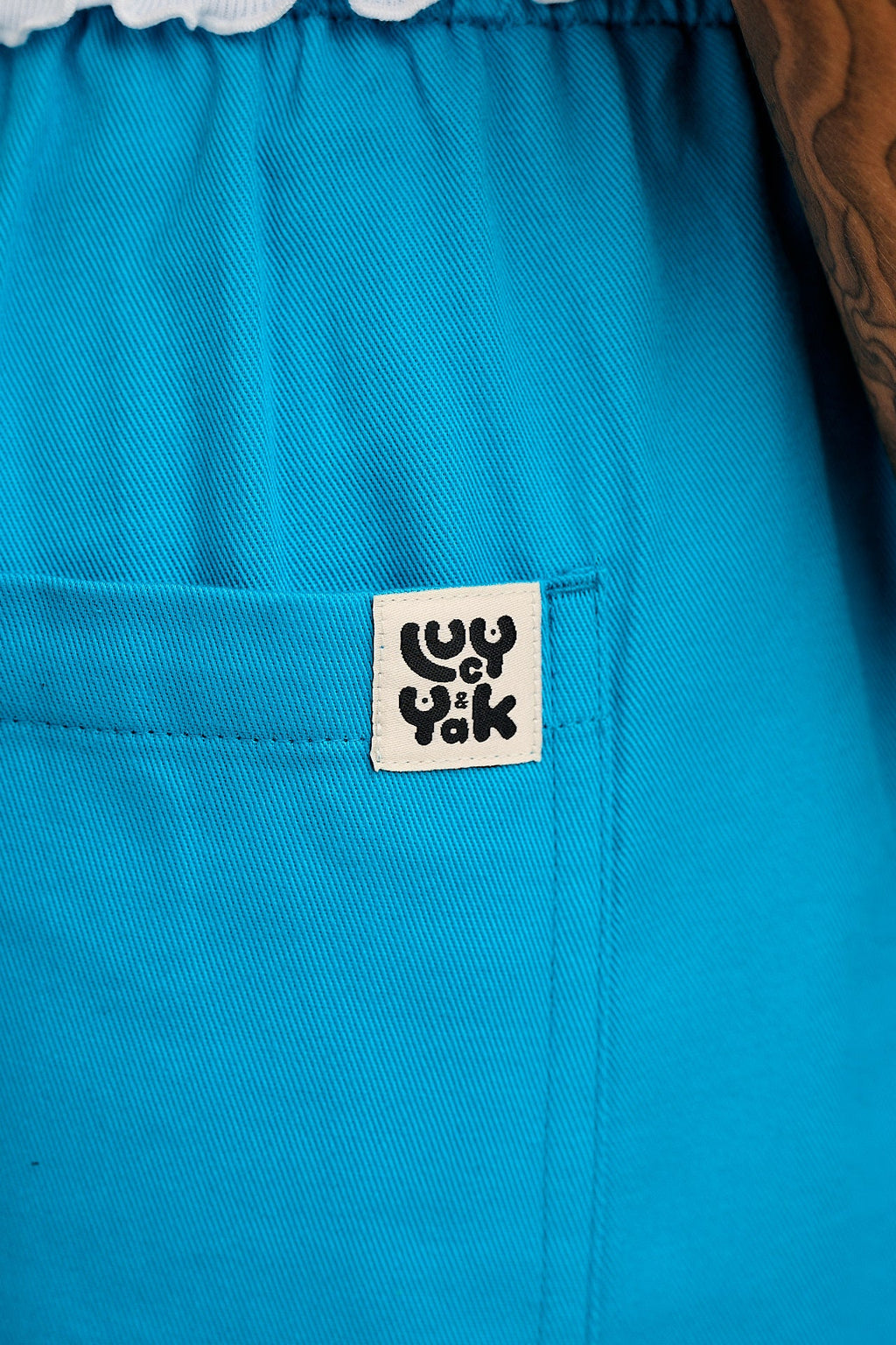 Chuck - Wide Leg Cotton Trousers in Hawaiian Blue