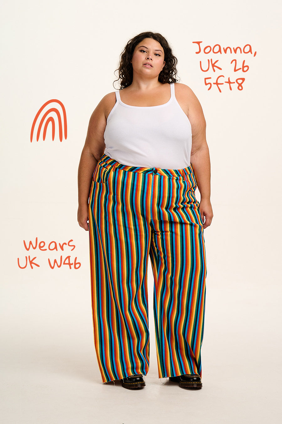 Carter - High Waisted Jeans in Rainbow Print