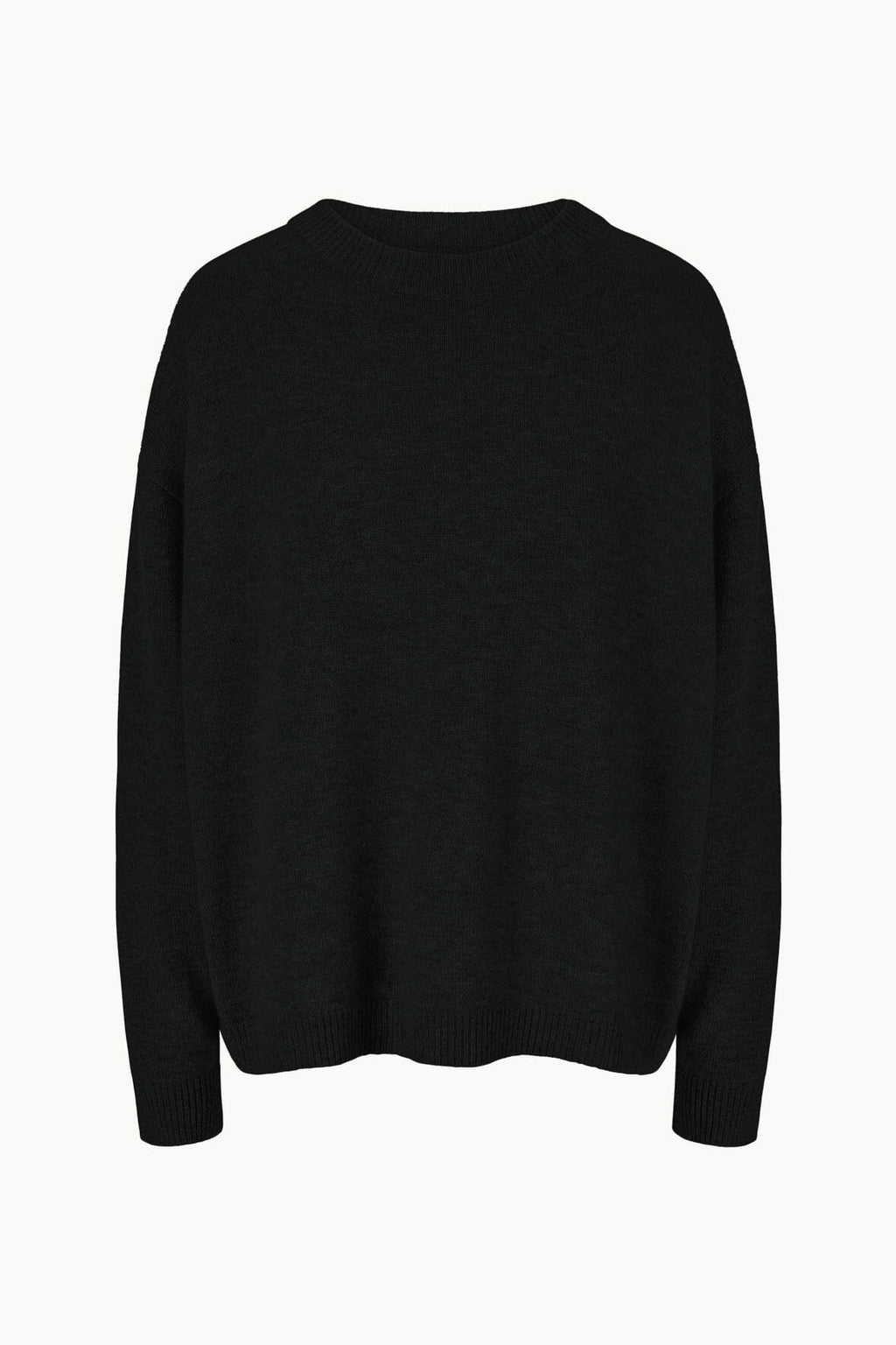 SERRANO CASHMERE RELAXED CREW | BLACK
