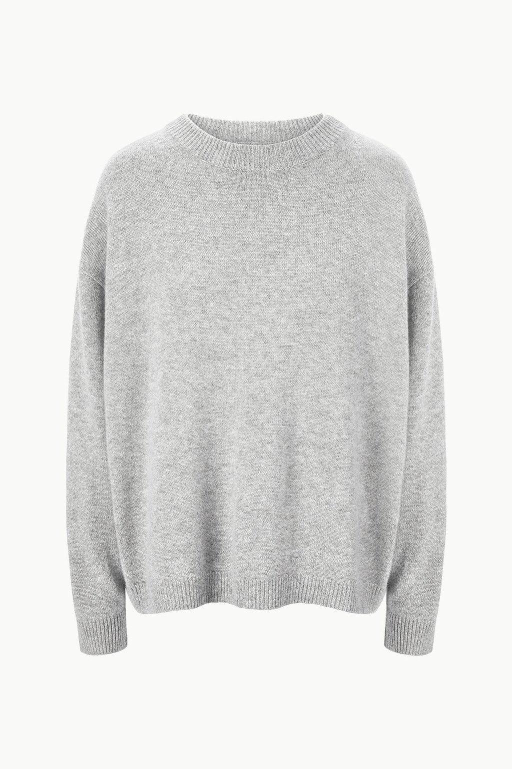 SERRANO CASHMERE RELAXED CREW | HEATHER GREY