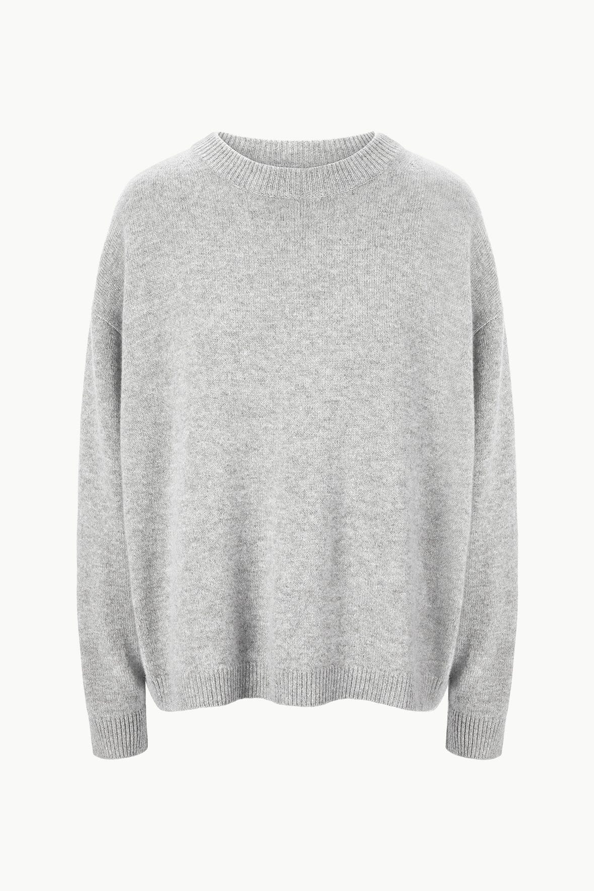SERRANO CASHMERE RELAXED CREW | HEATHER GREY