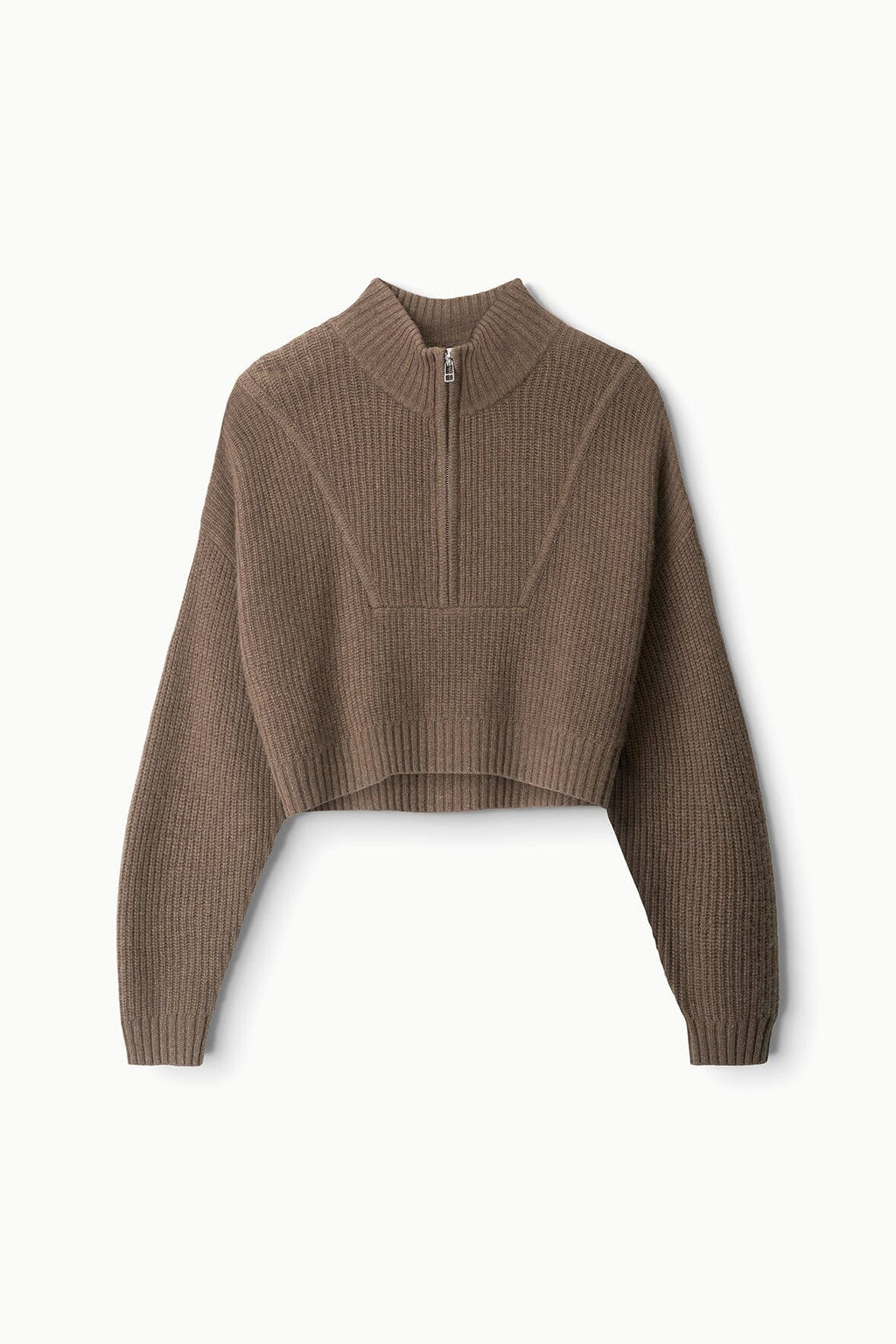 CASHMERE CROPPED HAMPTON SWEATER | TRUFFLE